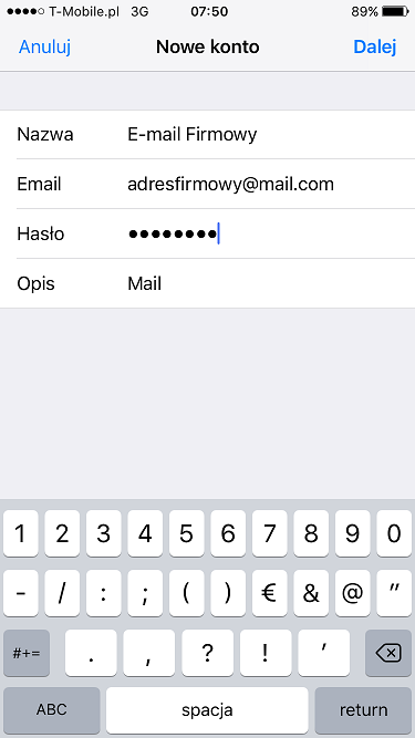 konfiguracja emaila na iphone krok 3